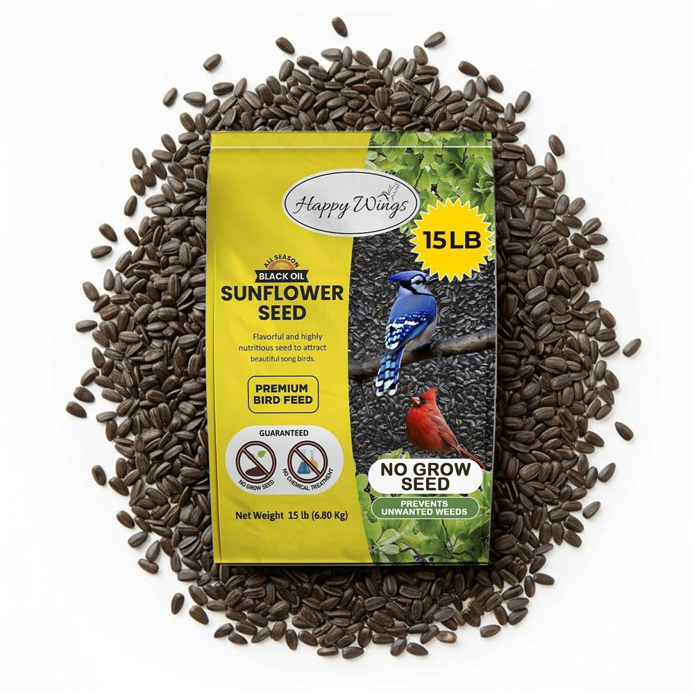 Happy Wings front-of-bag showing 15 lb packaging and clear benefits