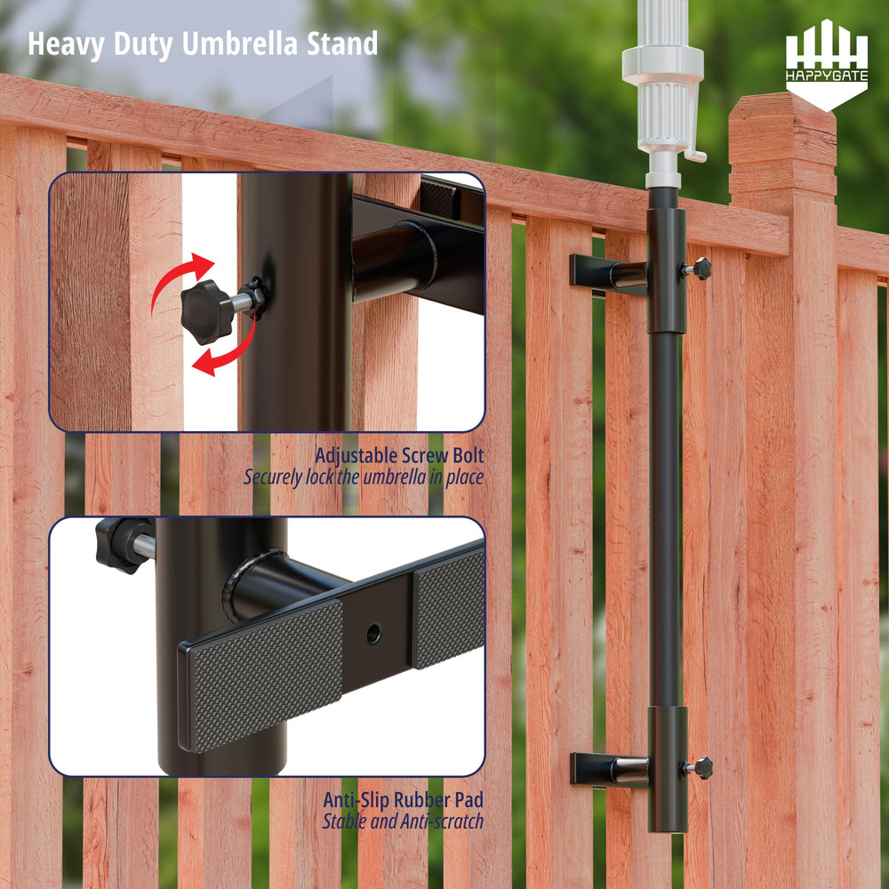 HAPPYGATE installation hardware laid out for quick no-drill setup