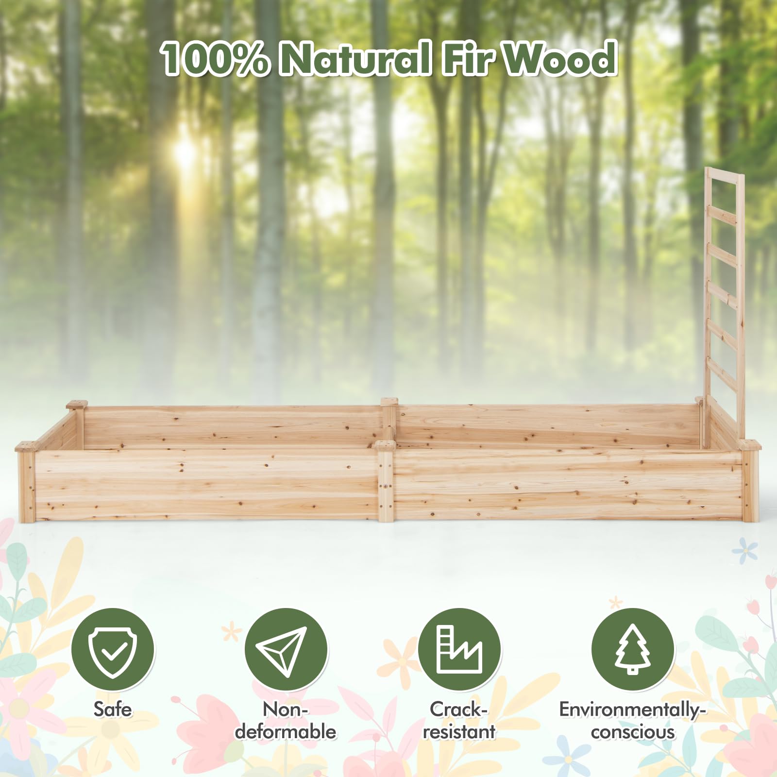 HAPPYGRILL fir wood grain close-up highlighting durable natural material