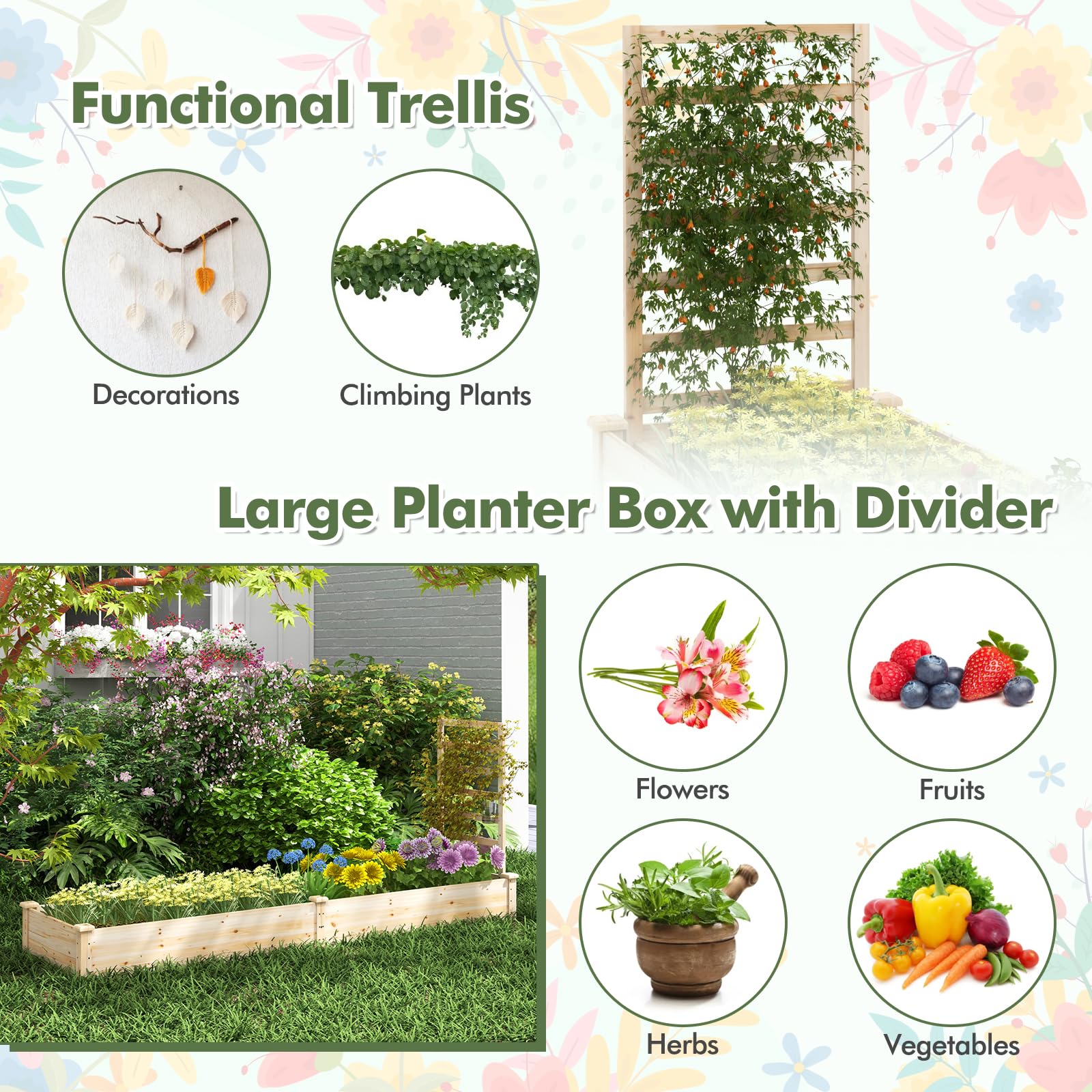 HAPPYGRILL scale with hand to show planter size and easy handling