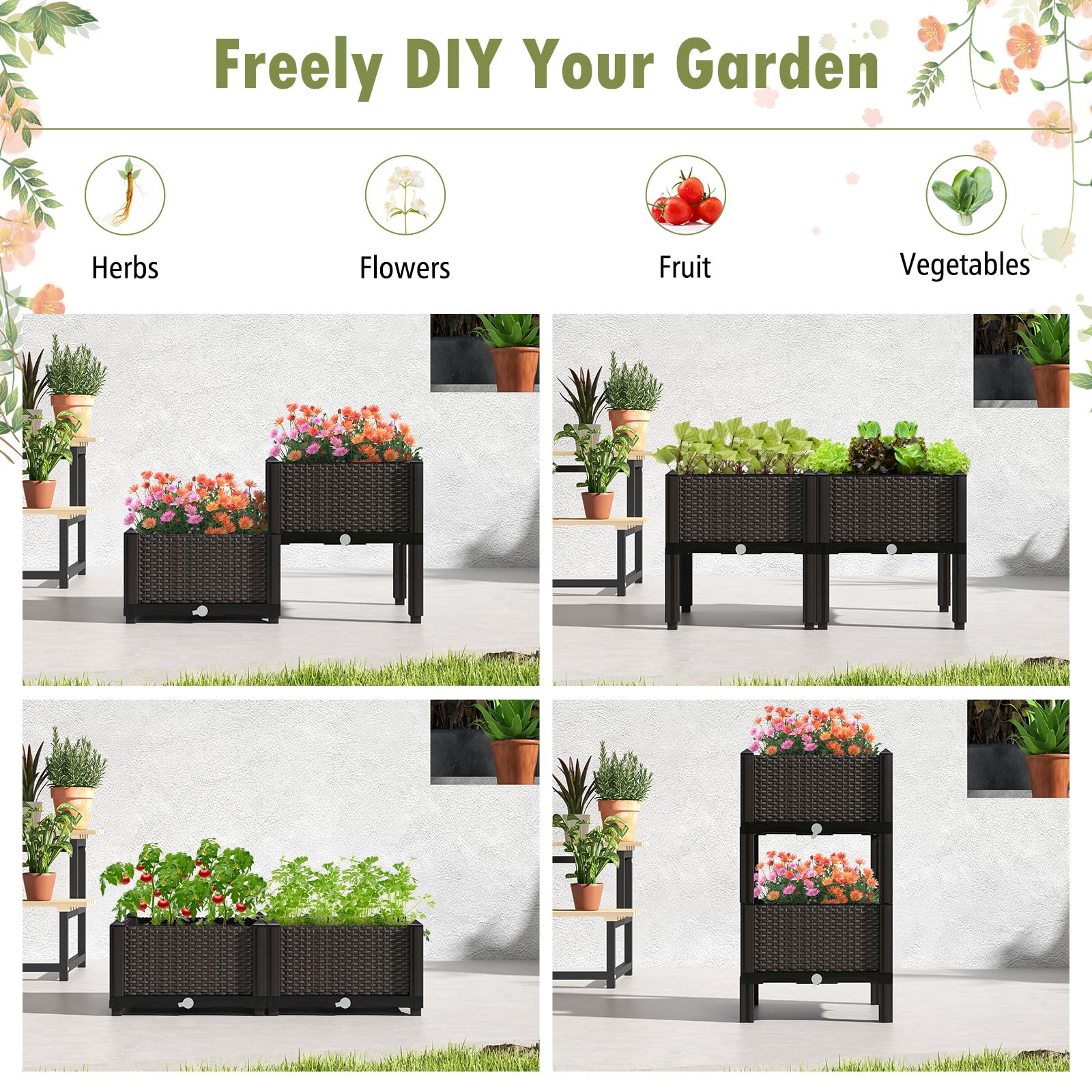 HAPPYGRILL planter next to hands for scale, demonstrates compact footprint and portability benefit
