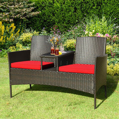 HAPPYGRILL woven rattan close-up highlighting weather-resistant texture and durability