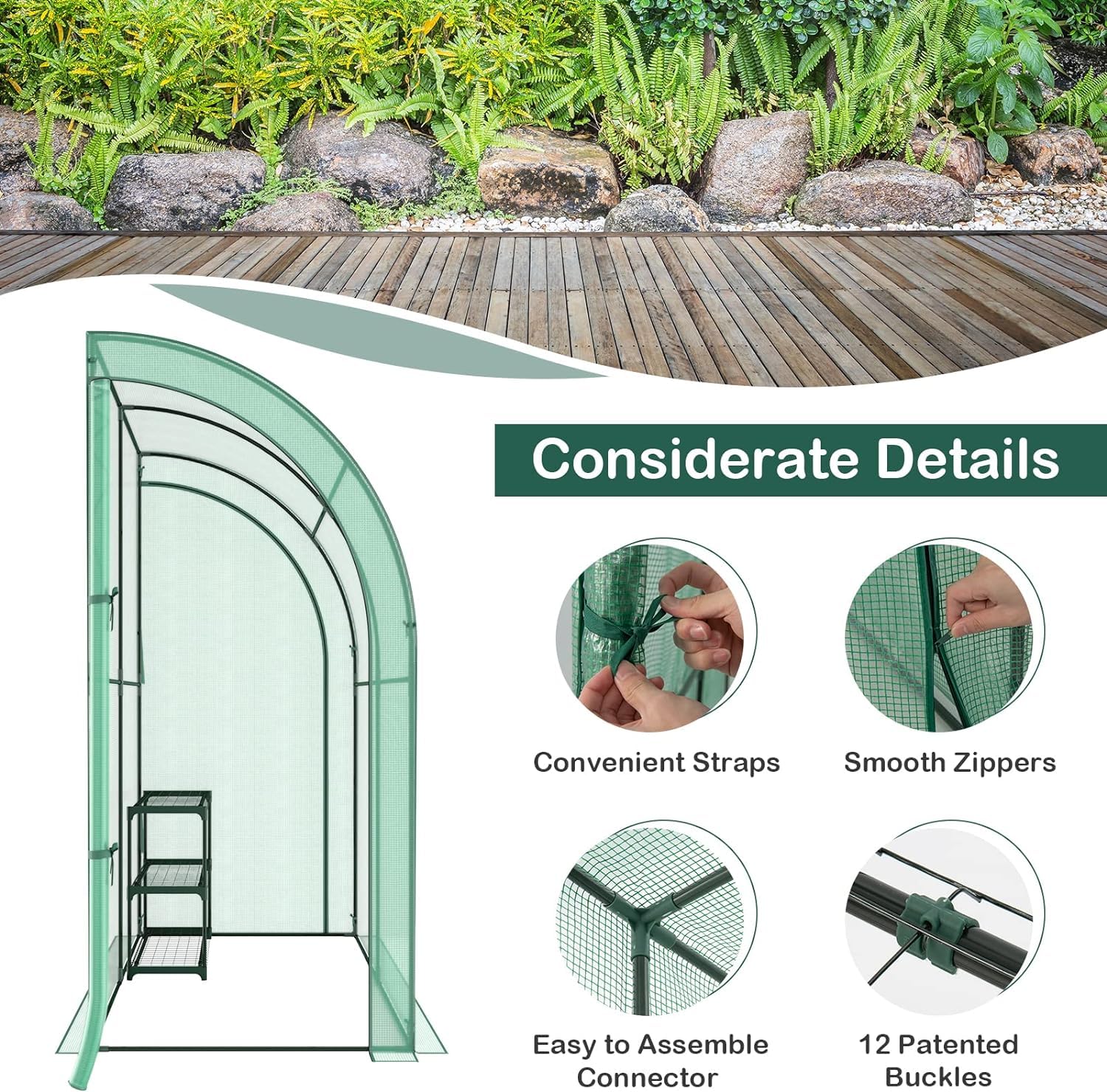 HAPPYGRILL zipper doors open for easy access and ventilation control