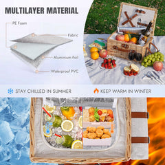 HappyPicnic stainless steel cutlery and porcelain plates secured by straps for neat transport