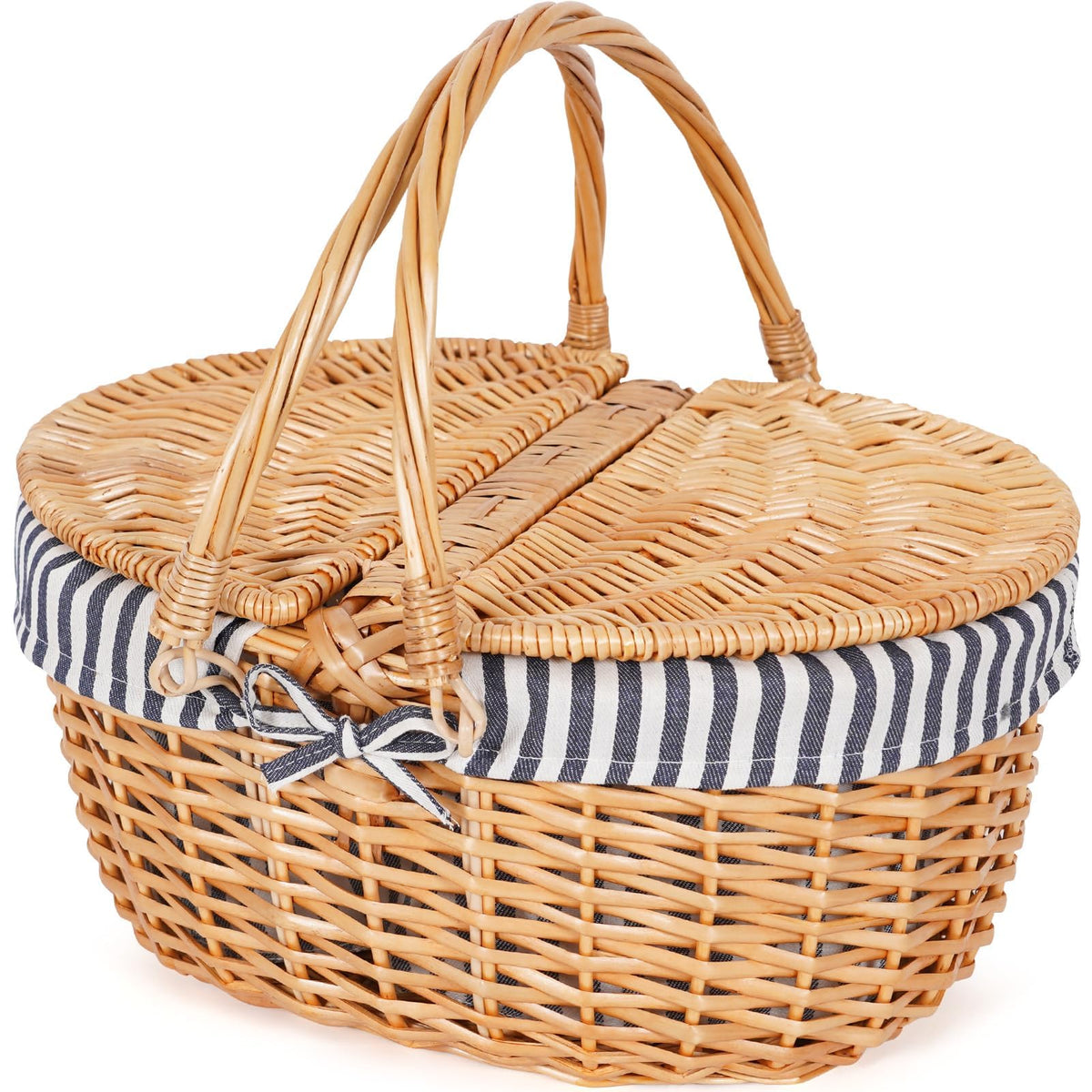 HappyPicnic front view showing full basket and vintage appeal for stylish outings