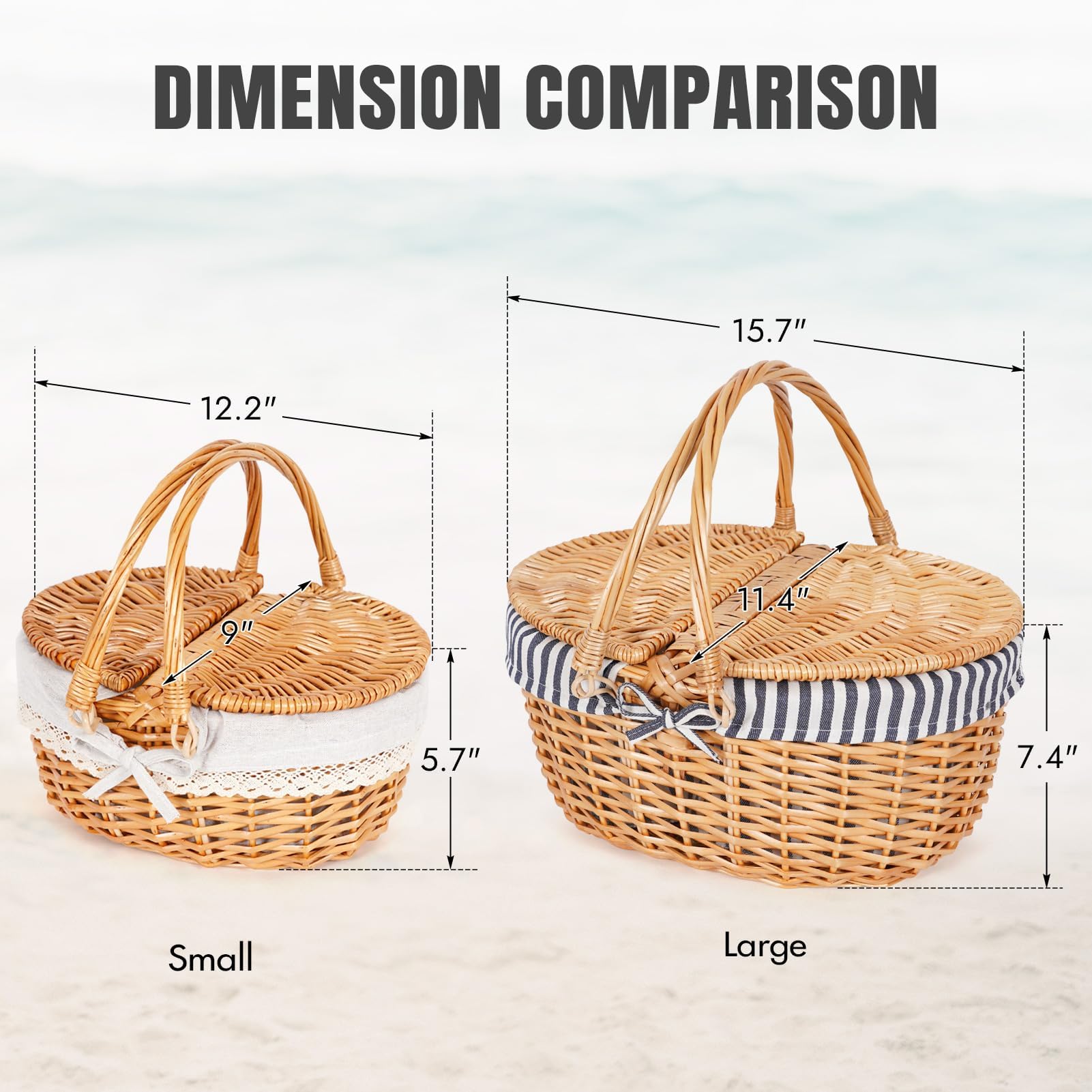 HappyPicnic double swing handles highlighted for balanced carrying and folding convenience