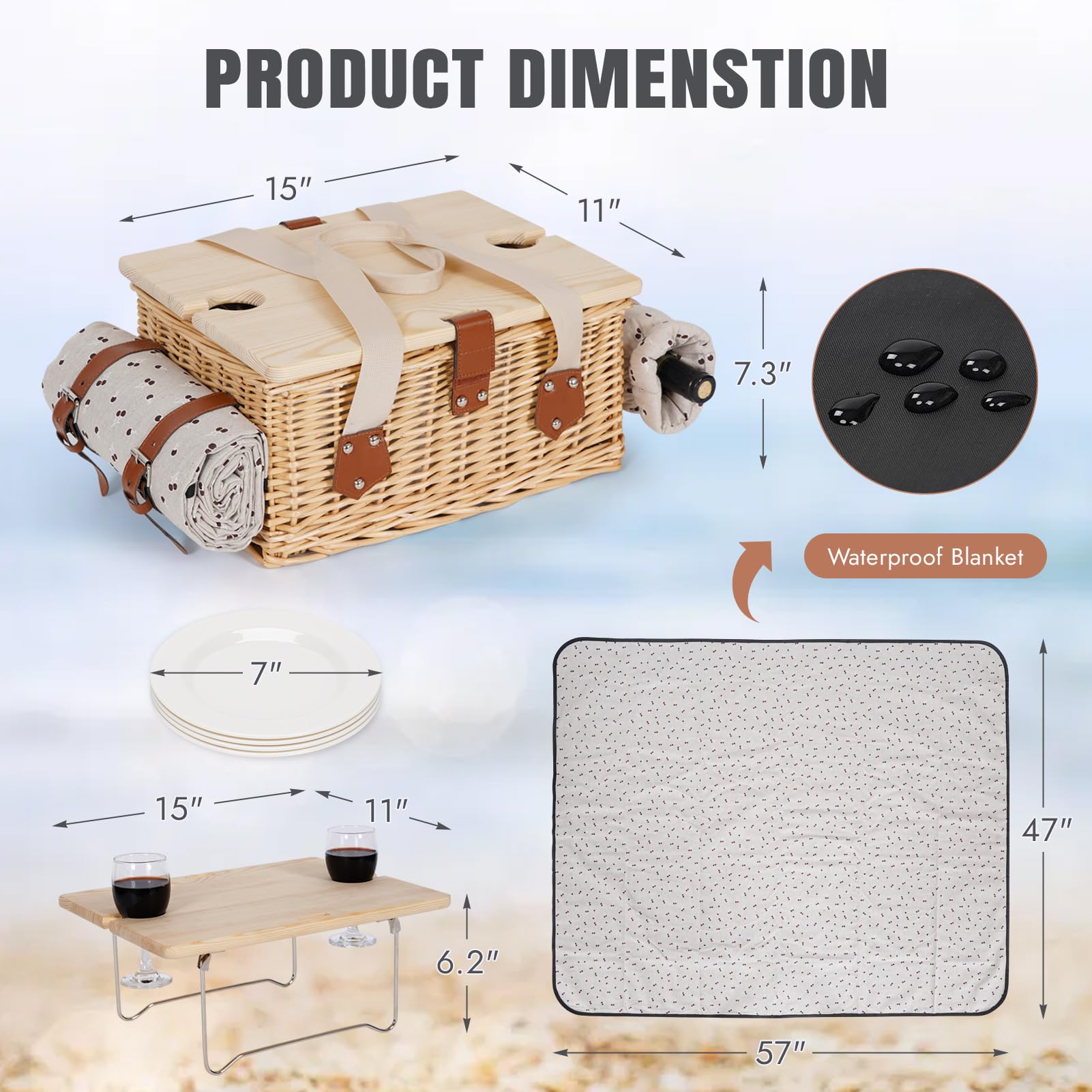 HappyPicnic insulated wine bag cradling bottle to prevent breakage