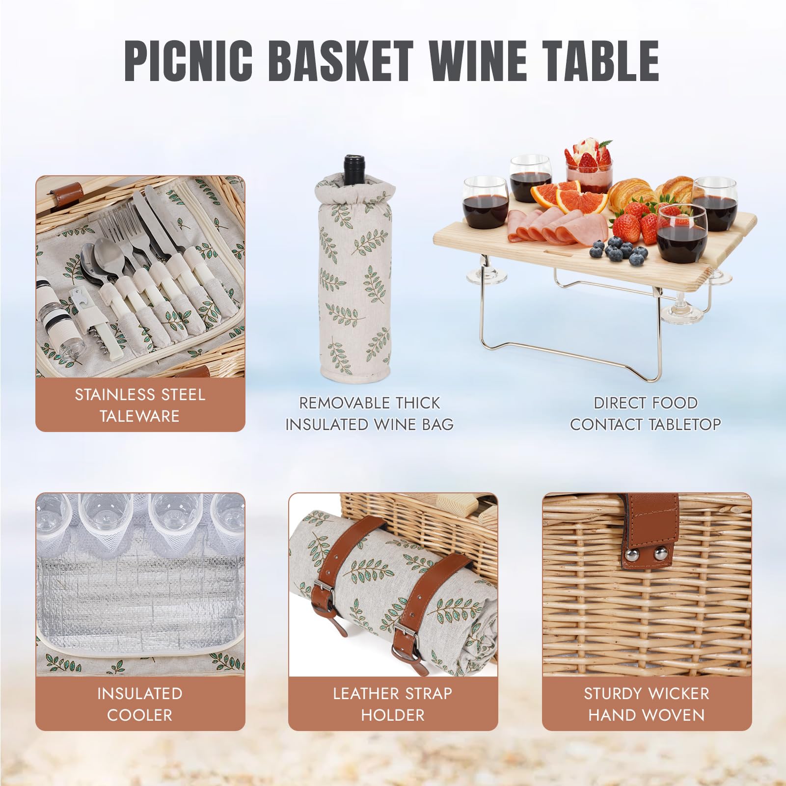 HappyPicnic interior insulated compartment maintaining food temperature