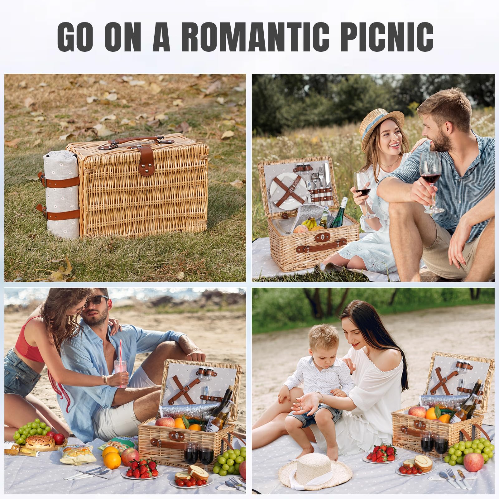 HappyPicnic lifestyle shot of picnic setup in park conveying relaxed outdoor dining