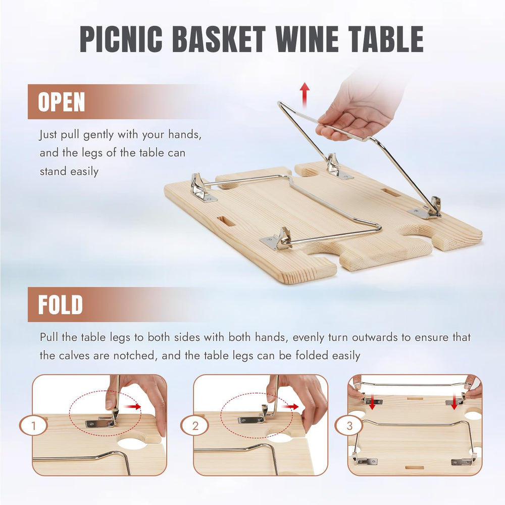 HappyPicnic basket with included items showing compact size and capacity