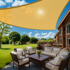 HappyTrends front view patio shade providing cool shaded seating