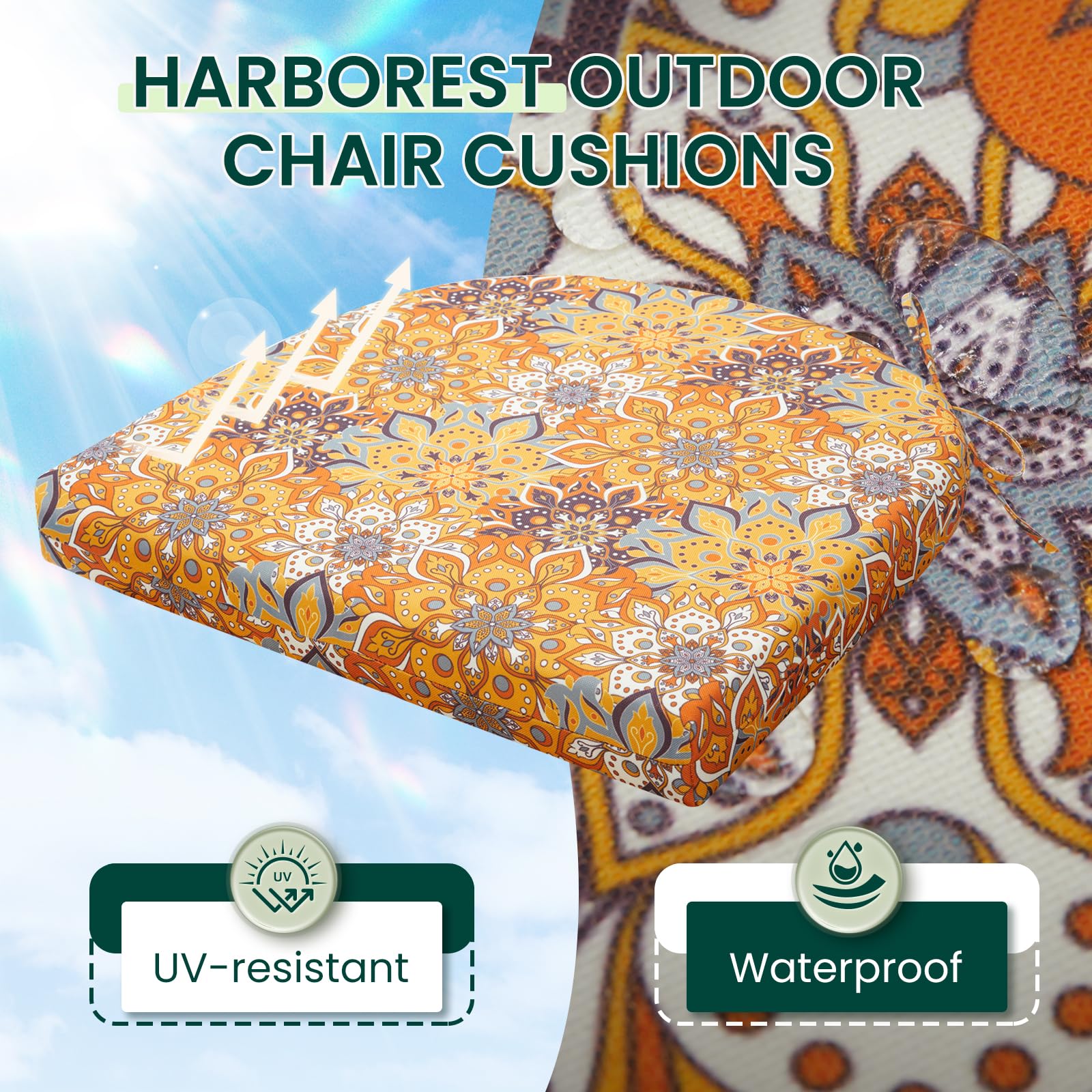 HARBOREST close-up of polyester fabric texture highlighting water resistance
