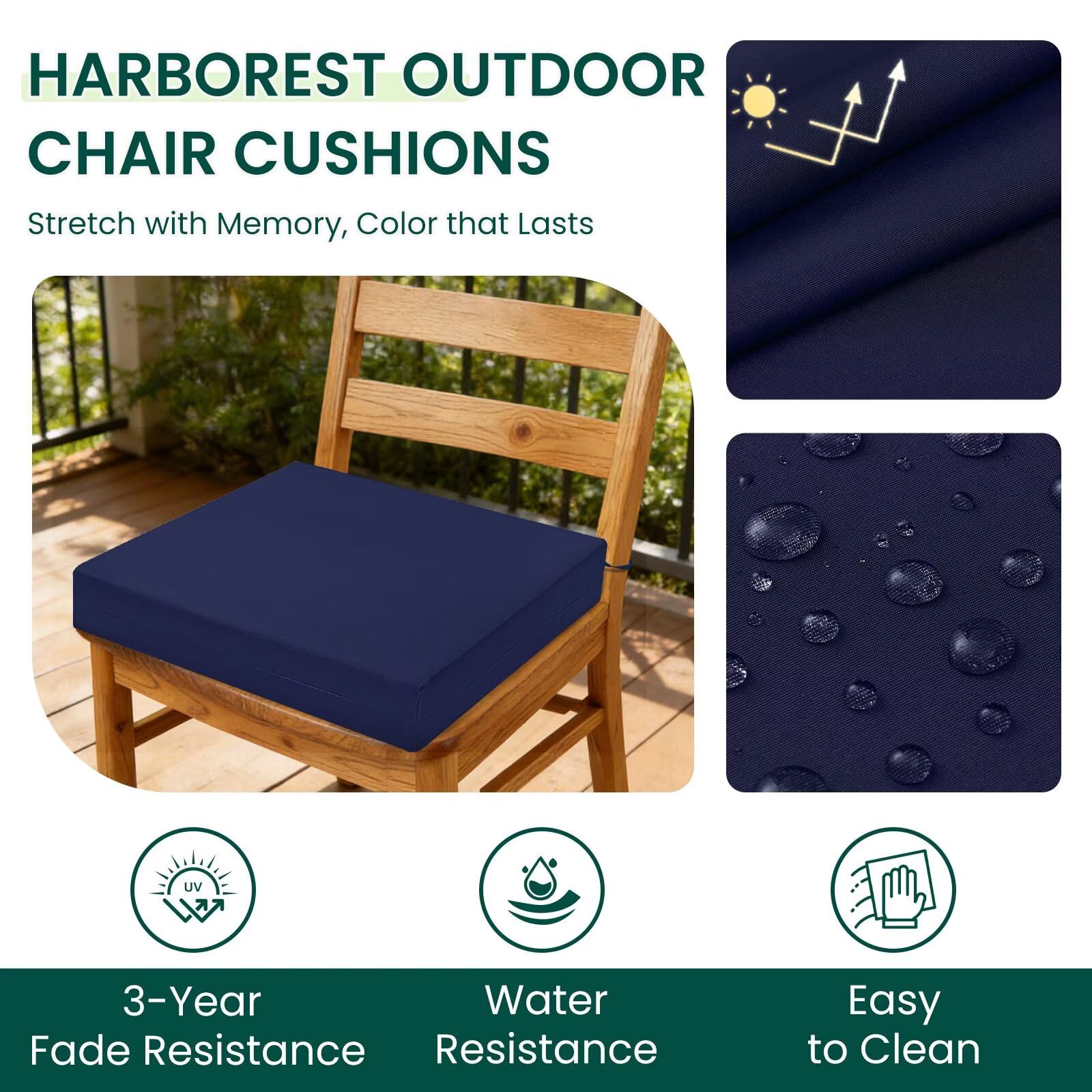 HARBOREST close-up of polyester fabric texture showing water resistance benefit