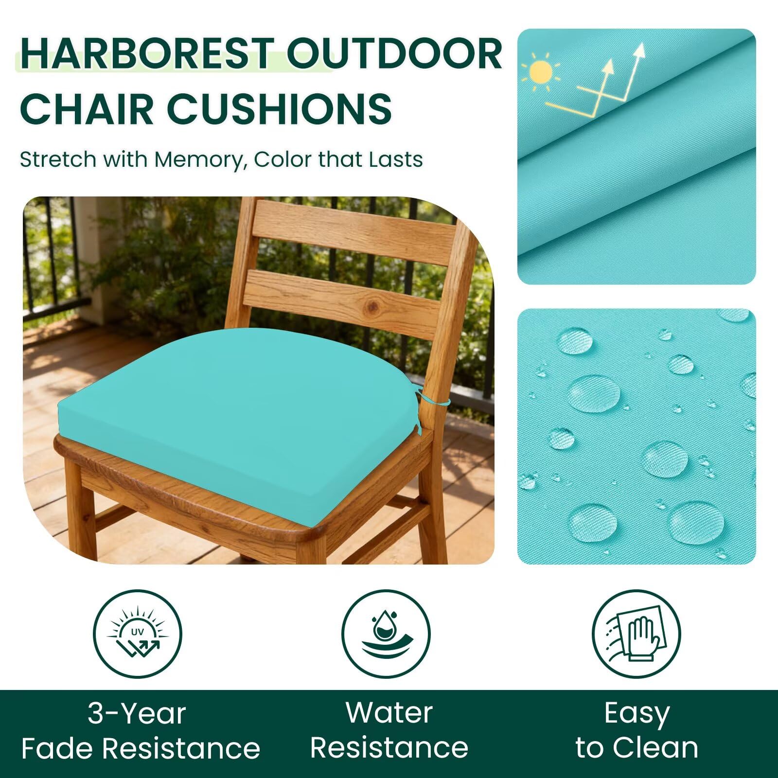 HARBOREST close-up of polyester texture highlighting water-resistant benefit