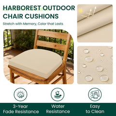 HARBOREST close-up of polyester fabric texture, highlights water-resistant and fade-resistant finish