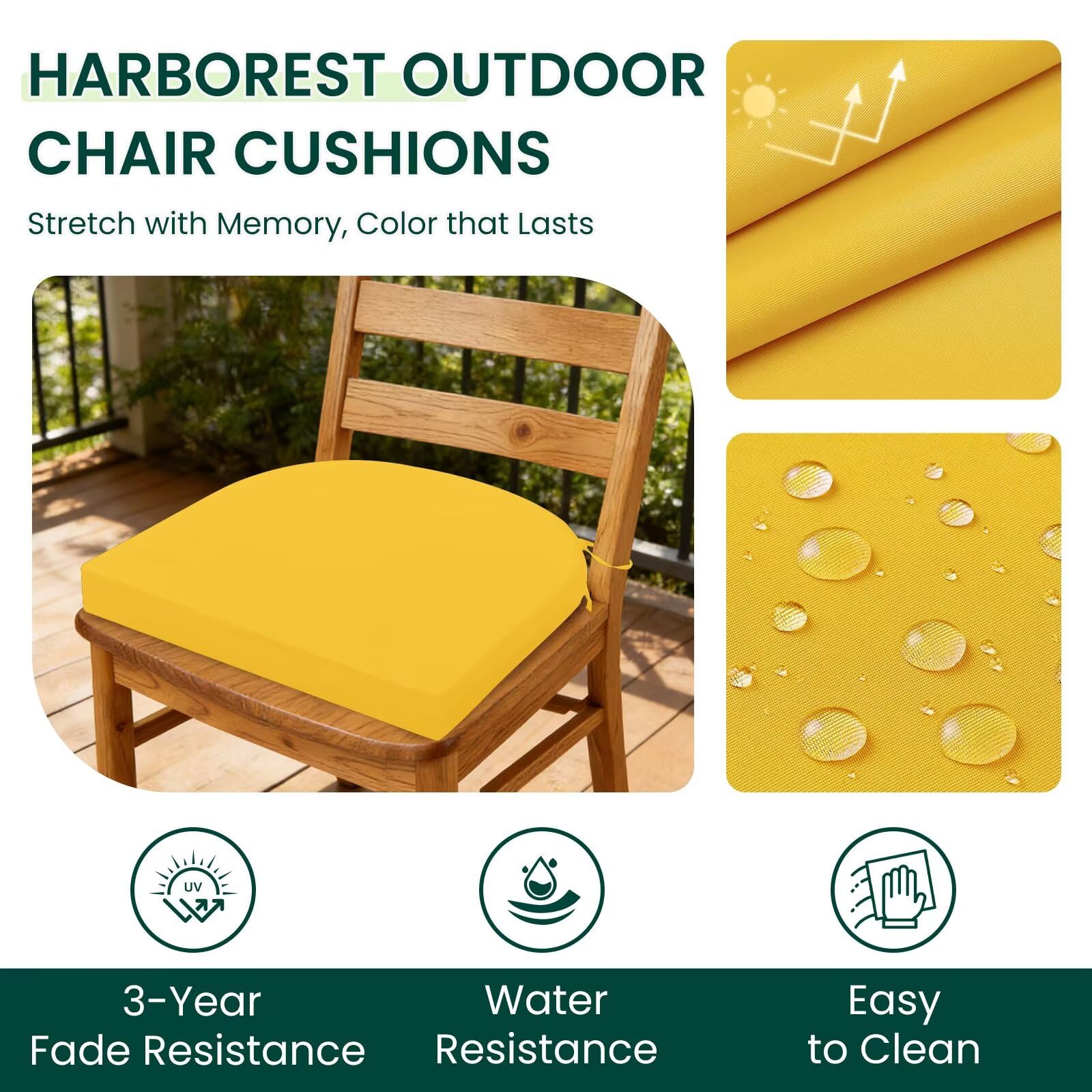 HARBOREST fabric texture close-up showing water-resistant polyester weave and durable finish