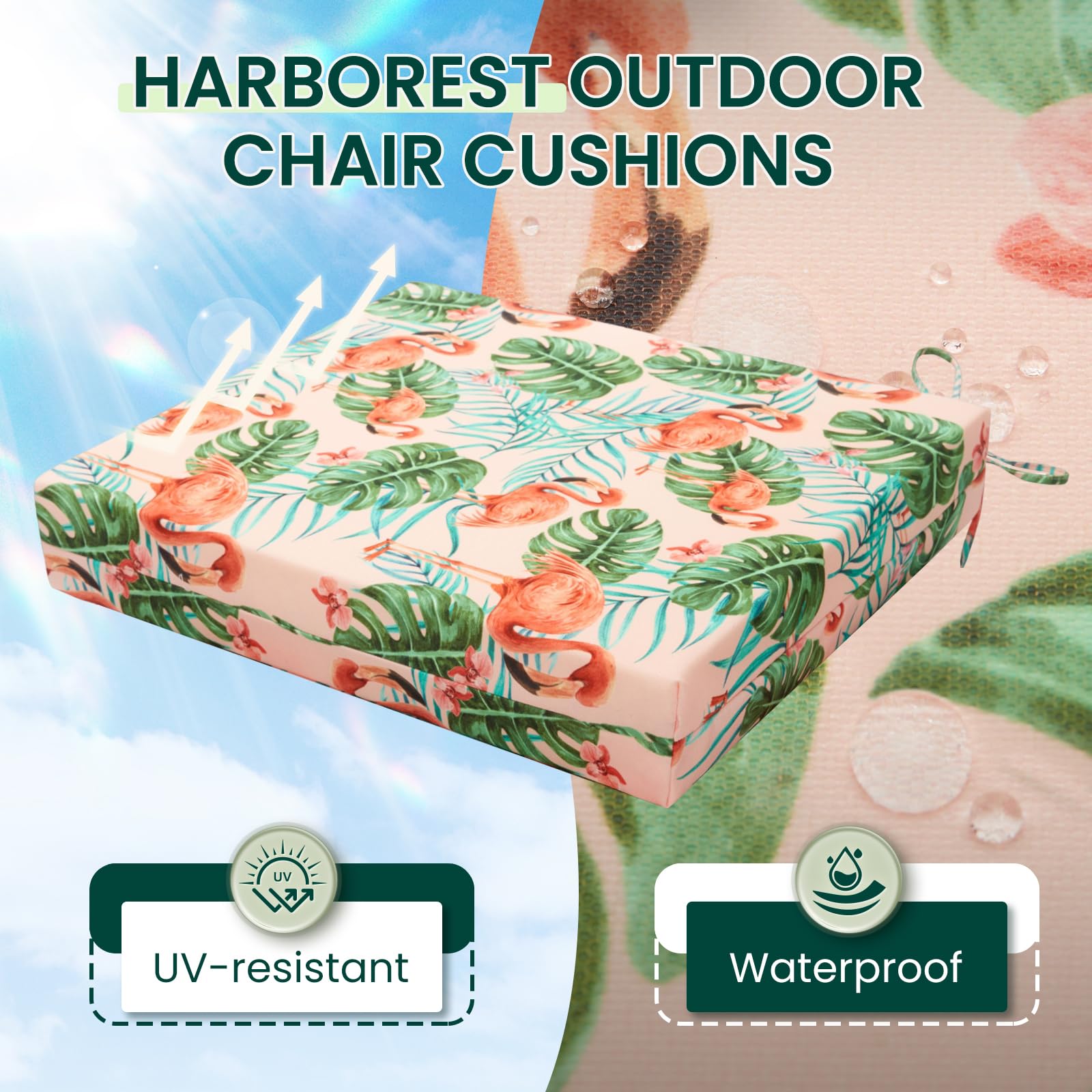 HARBOREST close-up of polyester fabric texture showing durable water-resistant finish