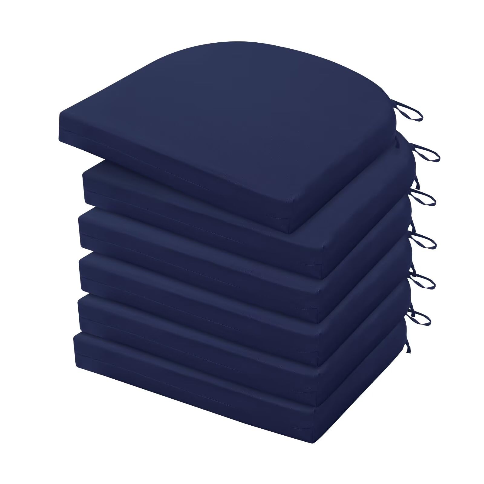 HARBOREST front view of six navy cushions showing neat packaged set and color advantage