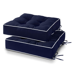 HARBOREST front view of navy cushions showing neat shape and color benefit comfort