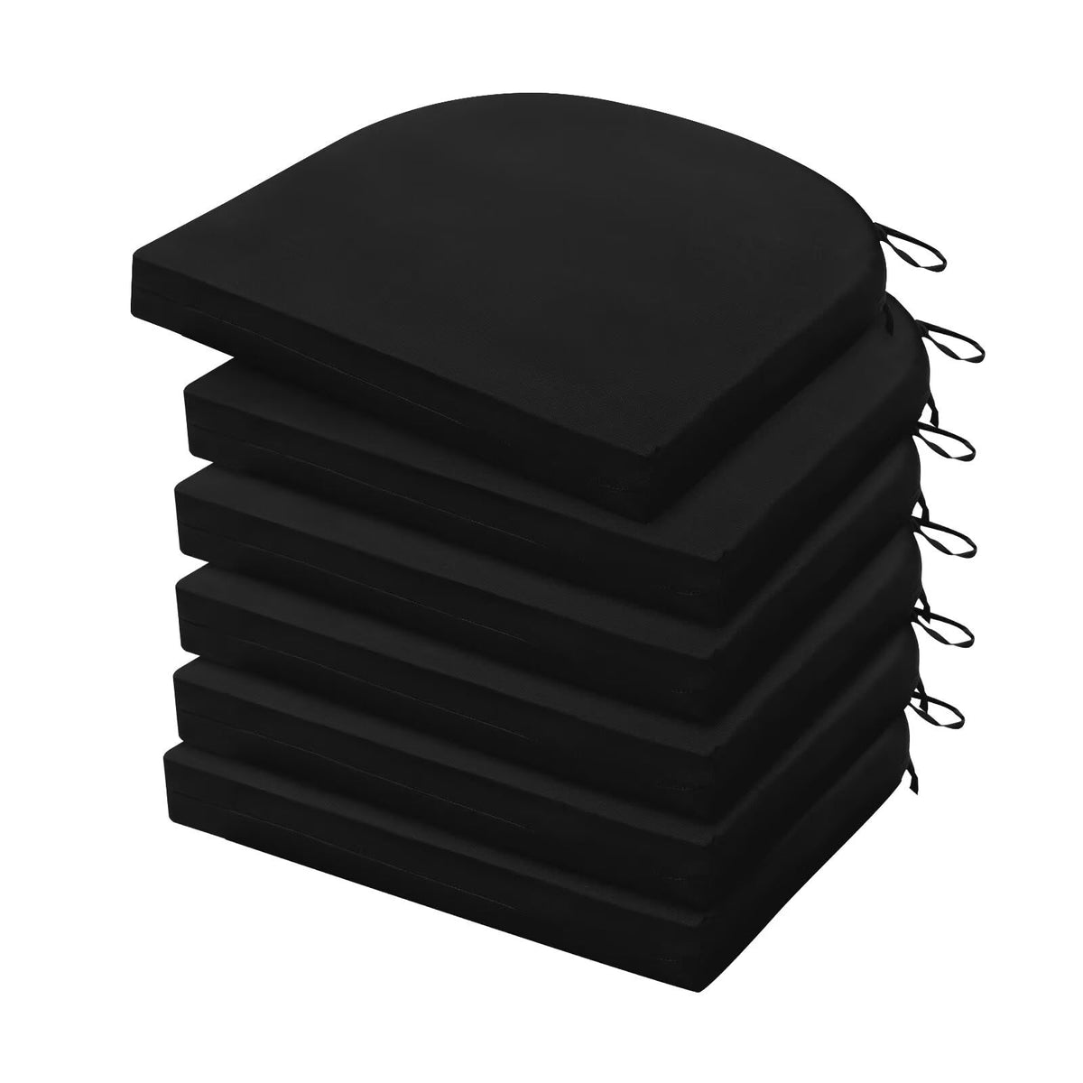 HARBOREST front view of six-pack cushions showing clean black finish and value