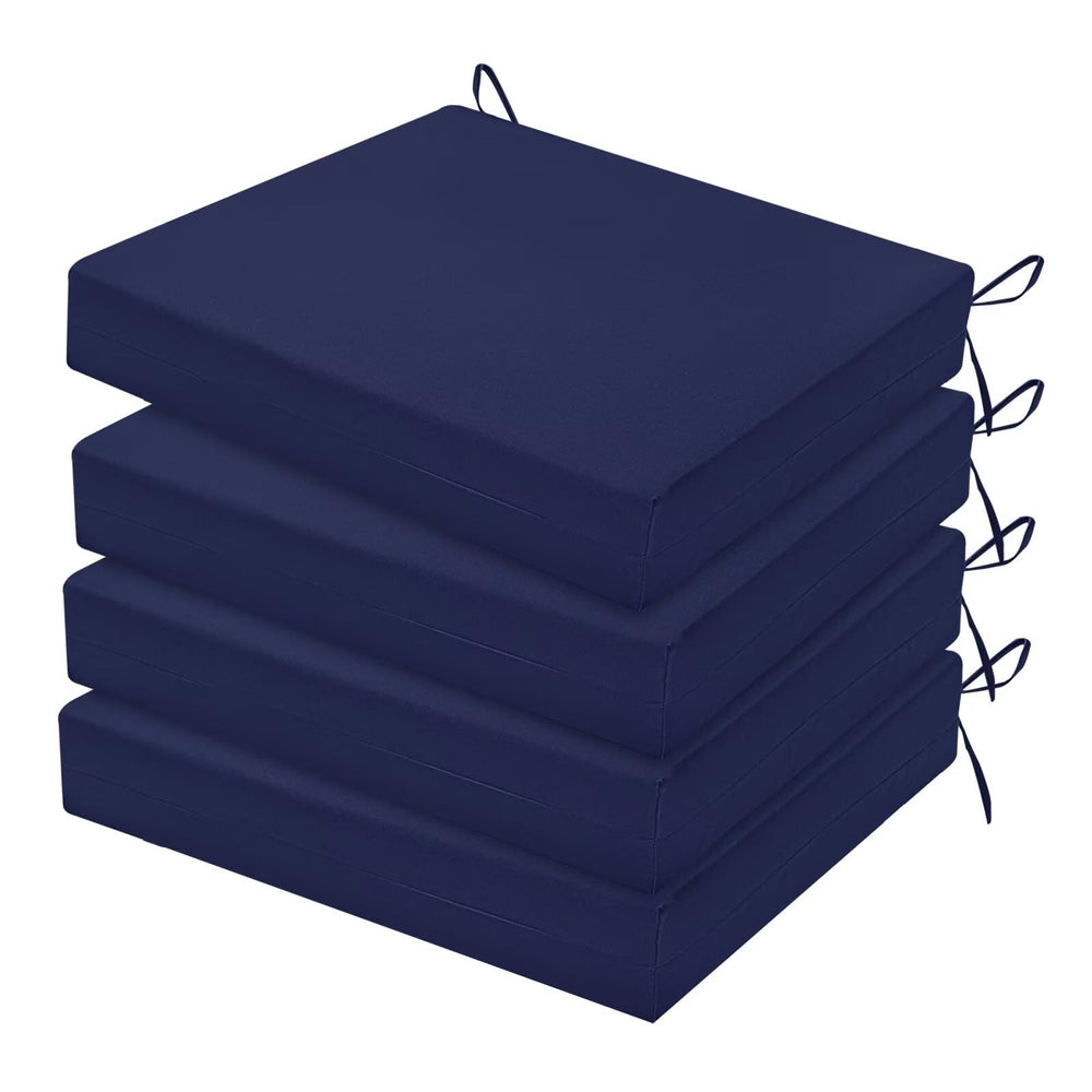 HARBOREST front view of four navy cushions showing neat fit and color