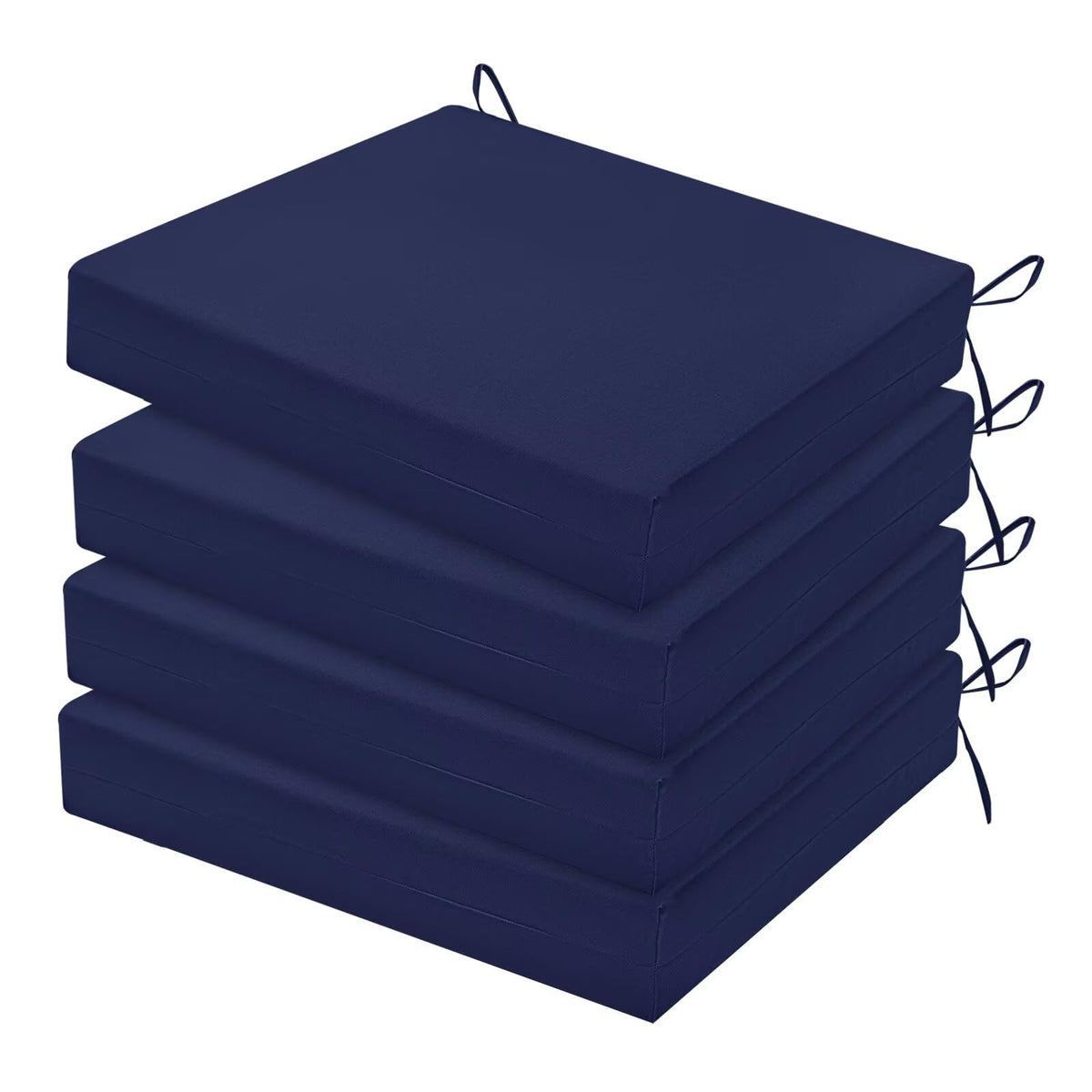 HARBOREST front view of four navy cushions showing neat fit and color
