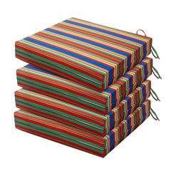 HARBOREST front view showing four rainbow stripe cushions in package, adds color