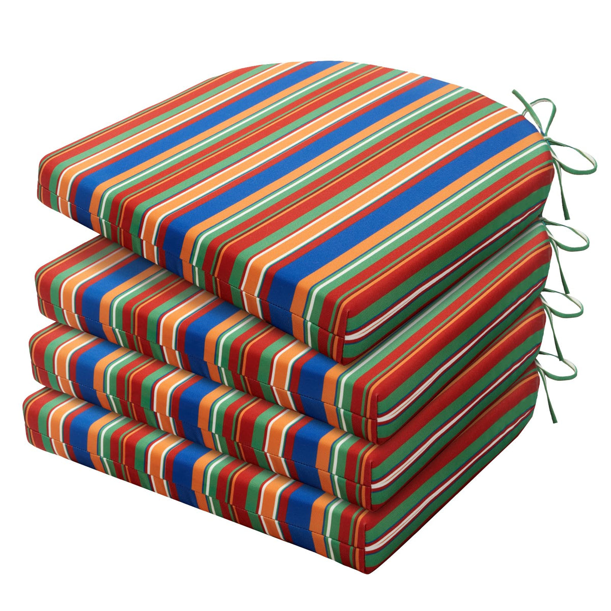 HARBOREST front view rainbow stripes cushion shows bright pattern and curb appeal