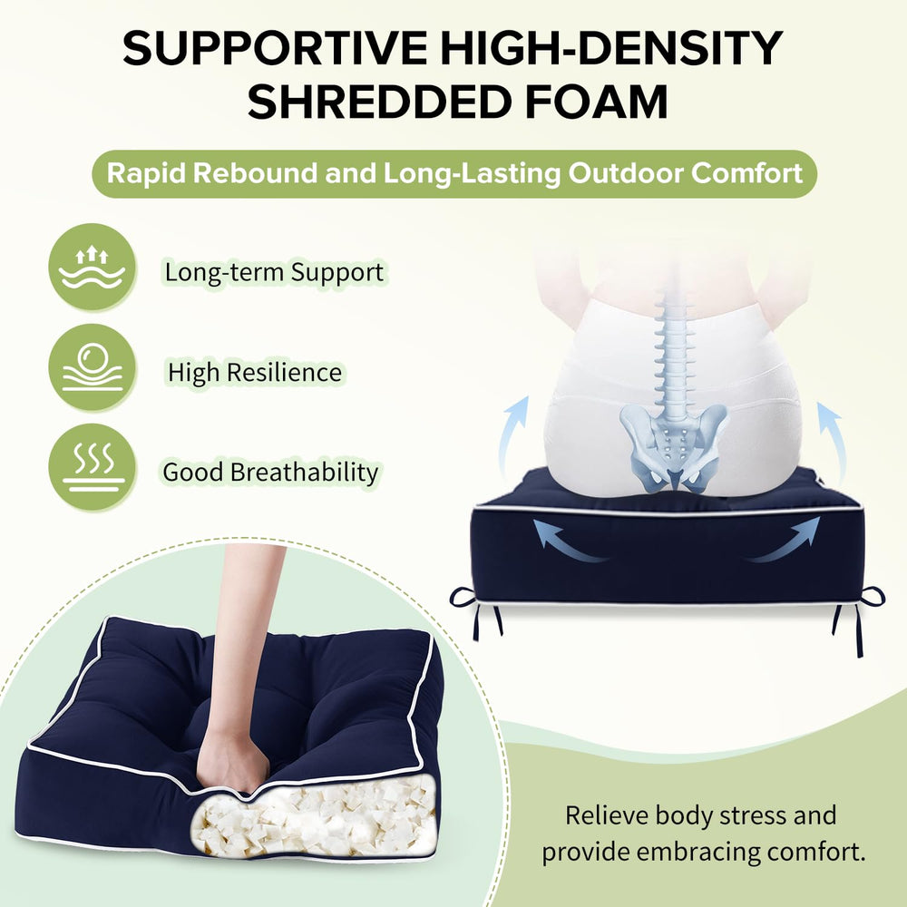 HARBOREST cushions placed on a wicker chair offering instant outdoor comfort