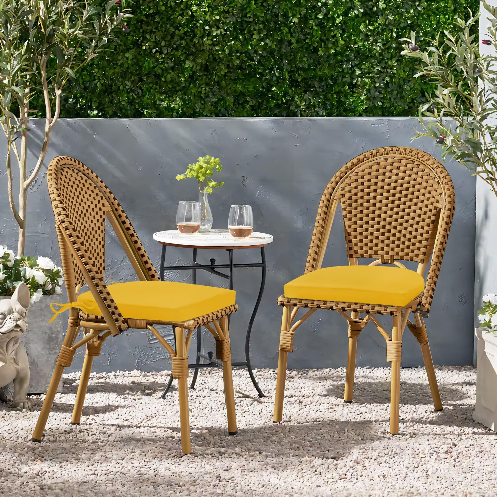 HARBOREST cushions on backyard table setting adding color and comfort