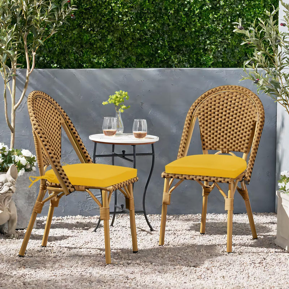 HARBOREST cushions on backyard table setting adding color and comfort