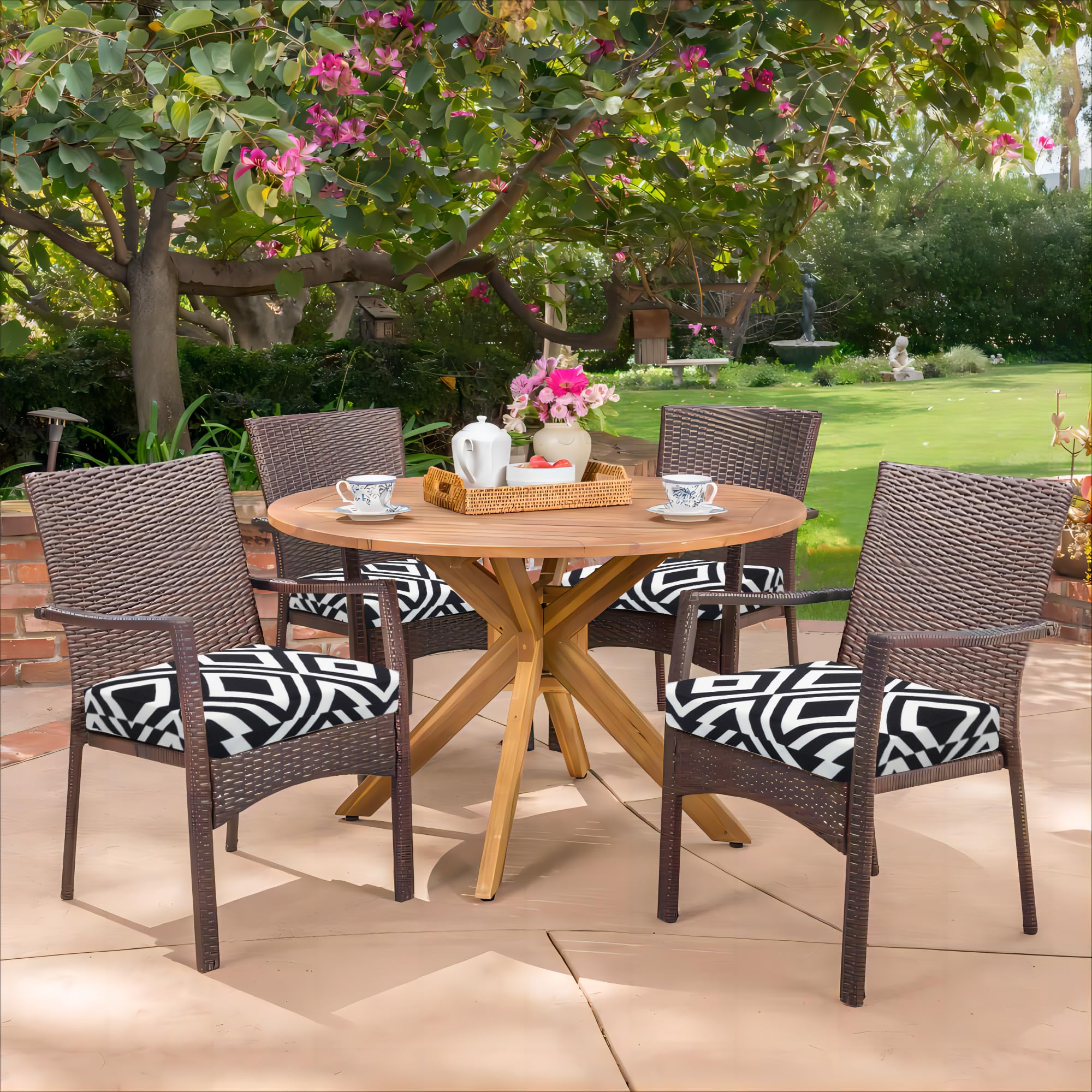HARBOREST cushions displayed in patio setting adding style and durable seating