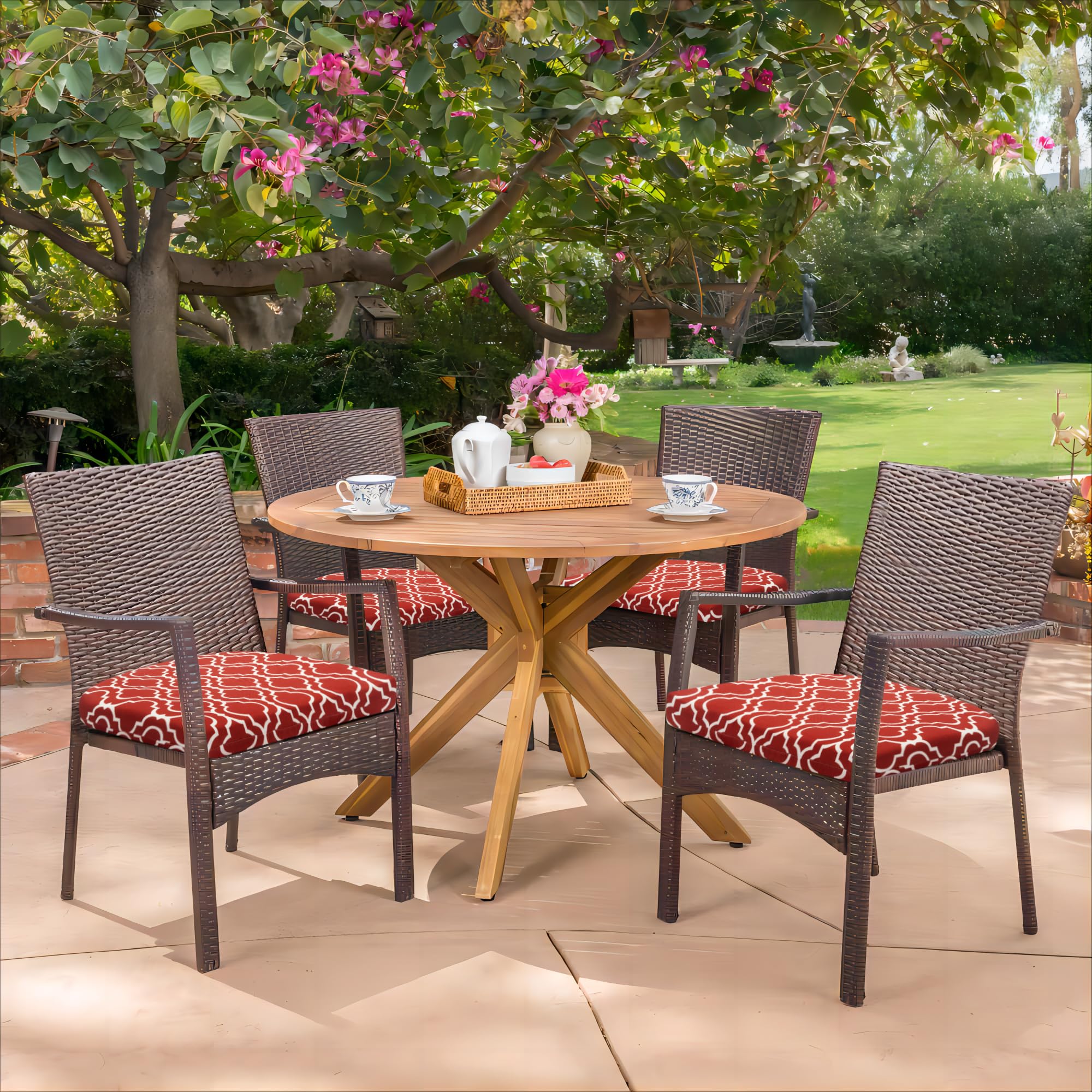 HARBOREST cushions in a backyard patio scene showing decorative and practical benefit