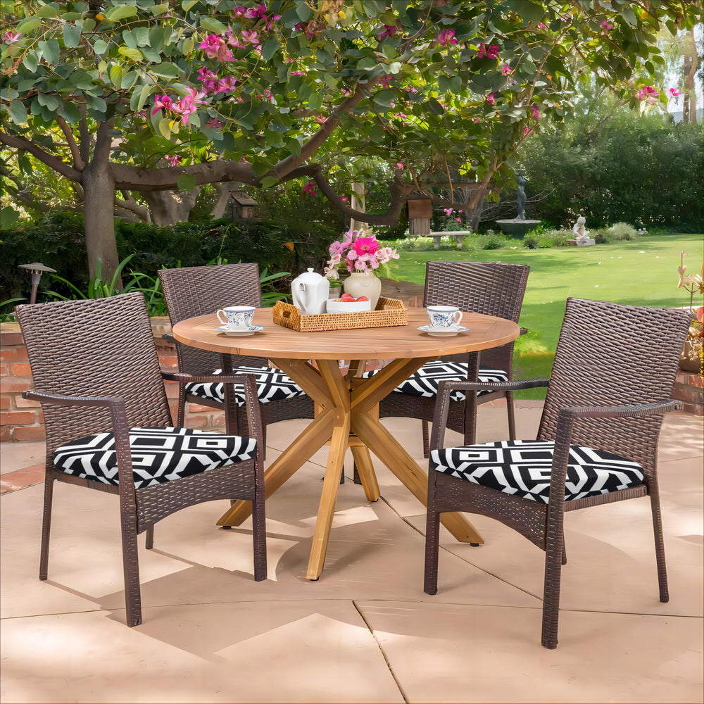 HARBOREST lifestyle on patio table showing stylish pattern enhancing outdoor decor benefit