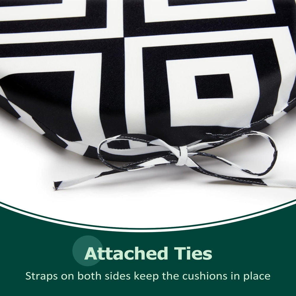 HARBOREST detail of attached ties and seams securing cushions and reducing slippage