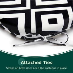 HARBOREST detail of attached ties and seams securing cushions and reducing slippage