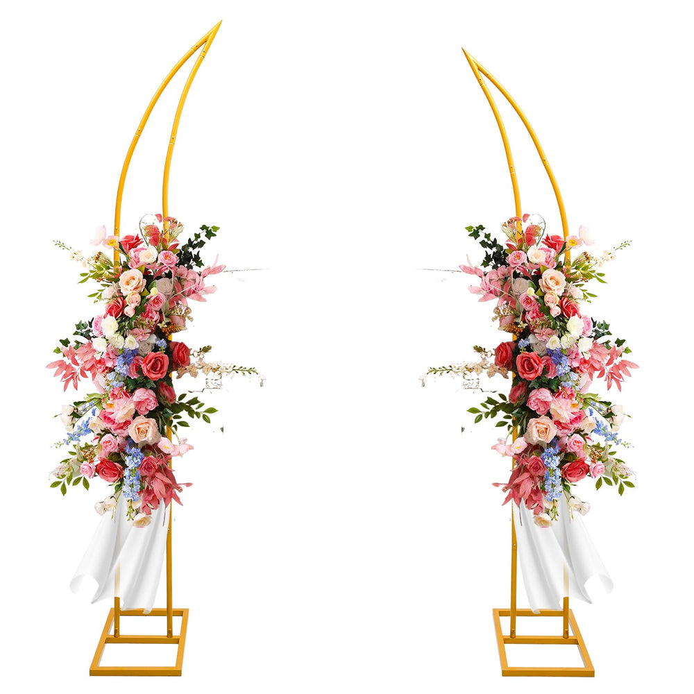 Harfirbe gold arch front view showing elegant ceremony backdrop and visual impact