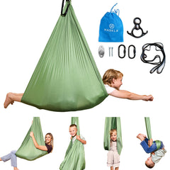 Harkla swing front view showing full hammock and secure stitching for safe use