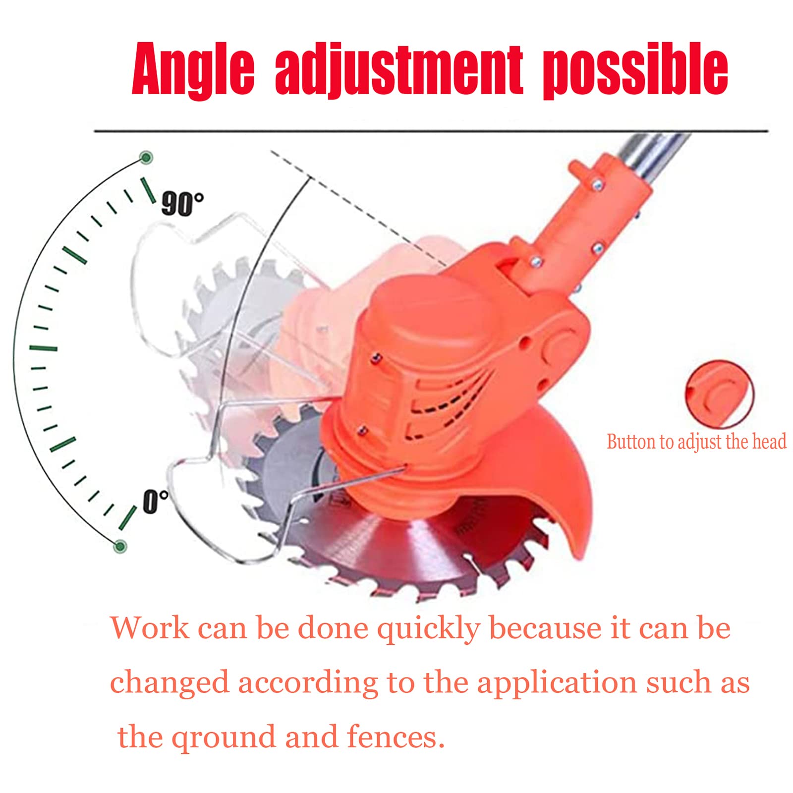 harmkrola head angle adjustment at 90 degrees demonstrating versatile trimming positions