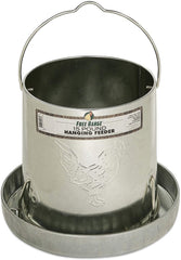 Harris Farms feeder front view showing durable galvanized construction and capacity benefit