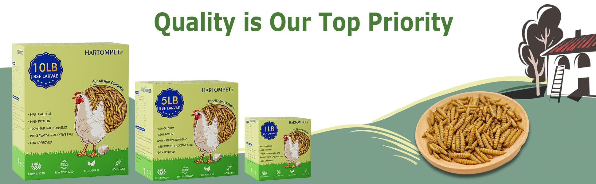 HARTOMPET feeding tray with mixed pets enjoying protein-rich treat