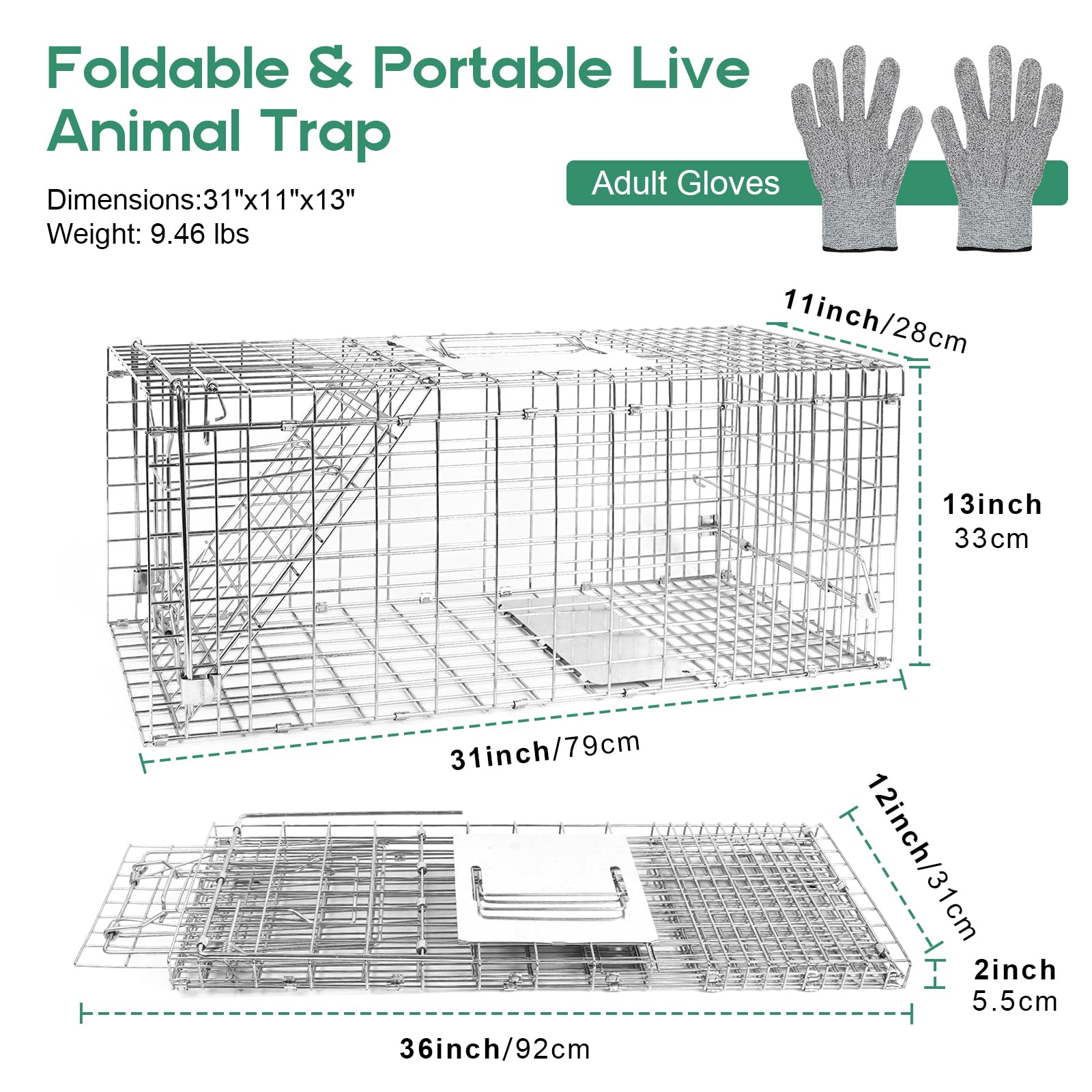 HARVANCO folded trap profile demonstrating compact storage and portability benefit