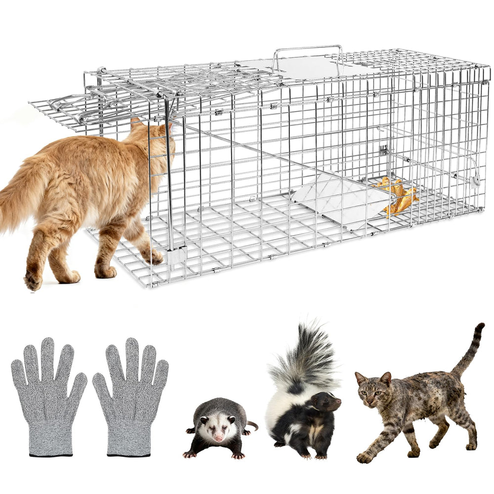 HARVANCO front view of humane trap cage showing secure door and latch benefit safe capture