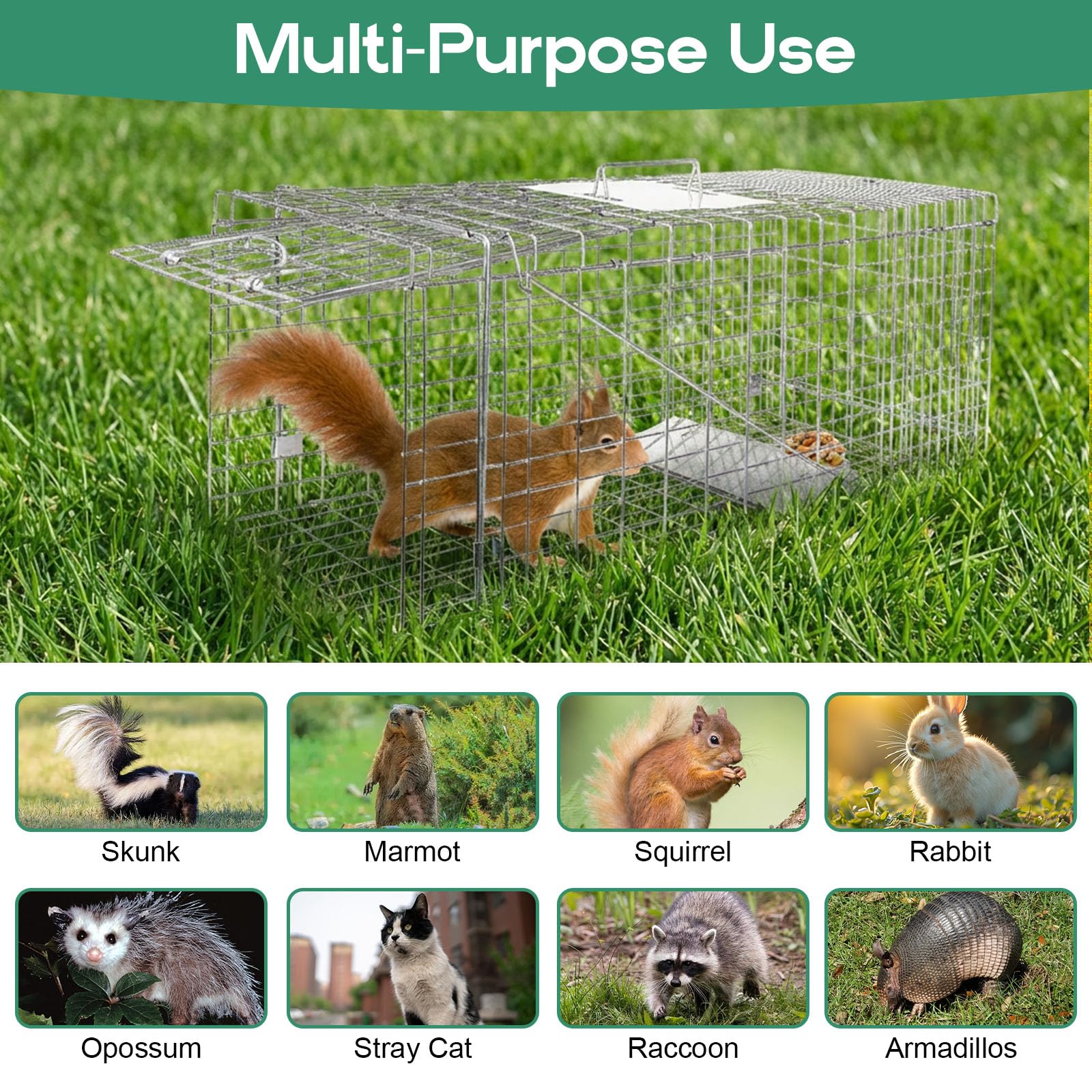 HARVANCO placed in a garden showing discreet, humane wildlife control benefit