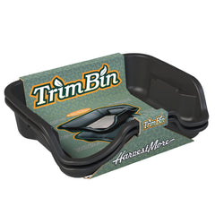 Harvest More TrimBin bottom mirror tray displaying easy scraping and visible resin collection