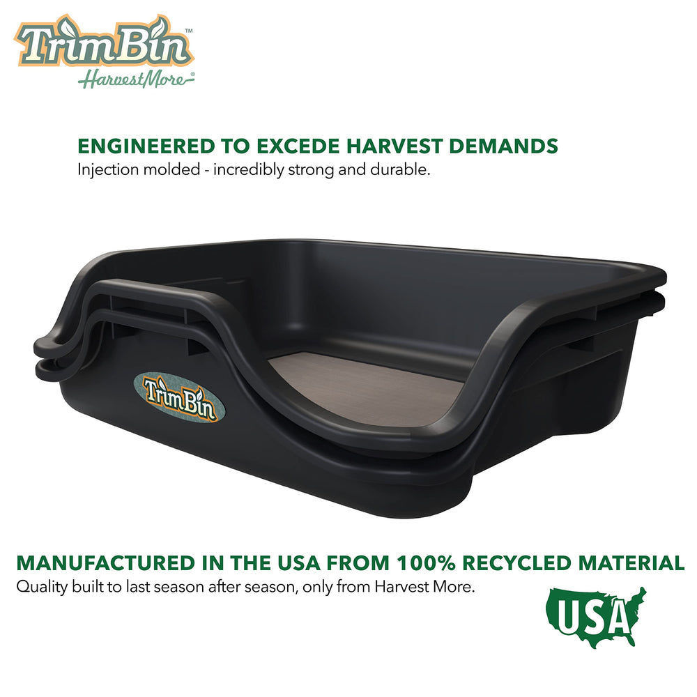 Harvest More TrimBin with static brush collecting kief to increase usable harvest value
