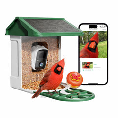 HARYMOR front view of feeder camera showing stable mounting and wildlife access