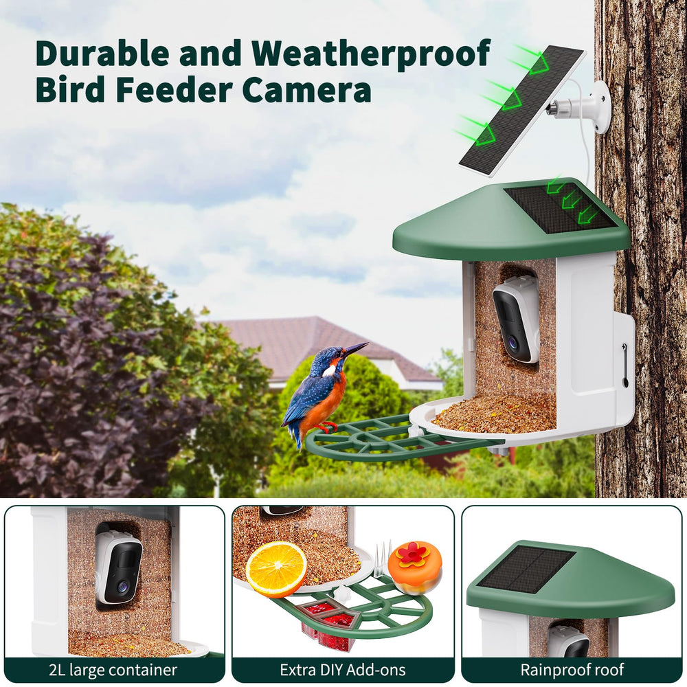 HARYMOR seed hopper and waterproof funnel keeping bird food dry