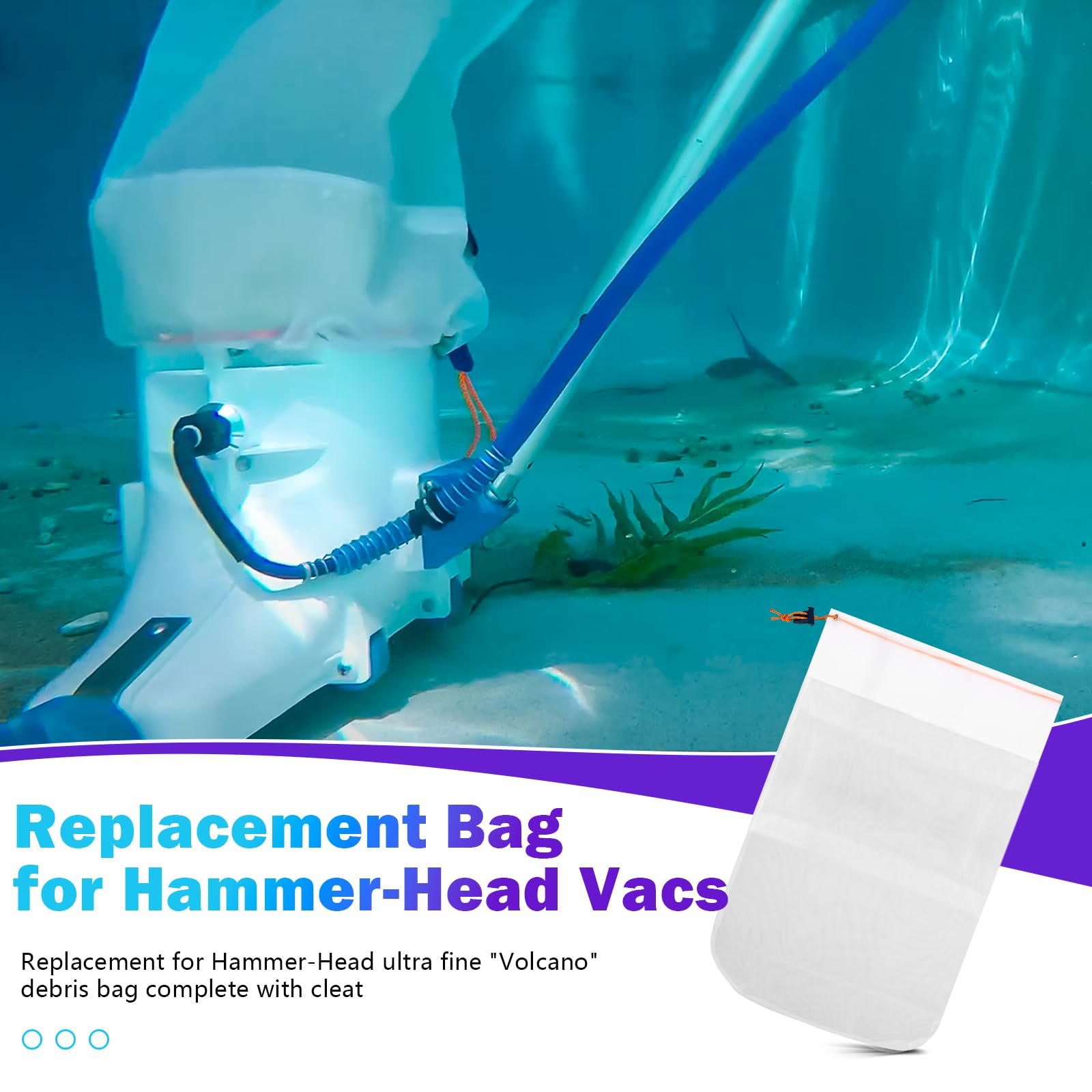 Hasanbar bag attached to vacuum head in use demonstrating secure fit benefit