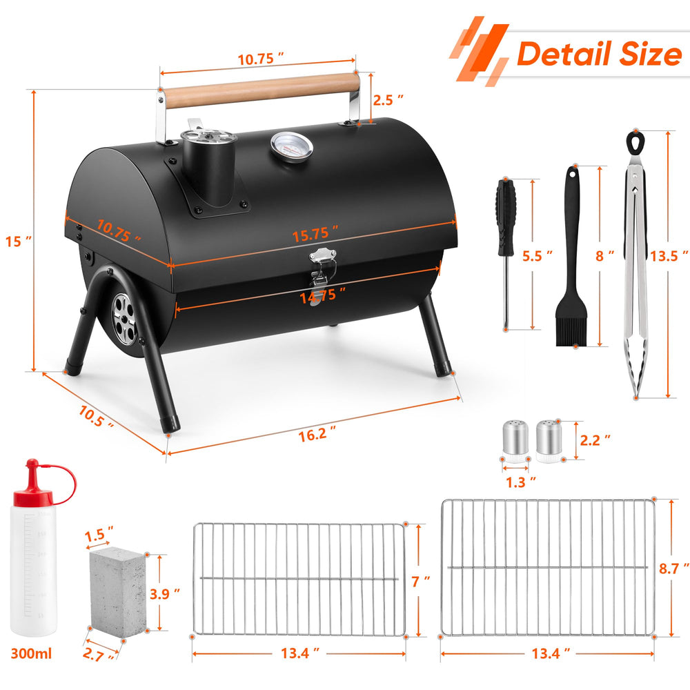 HaSteeL grill locked and packed in car trunk for easy transport and storage